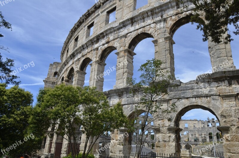 Architecture Ancient Amphitheater Old Stone