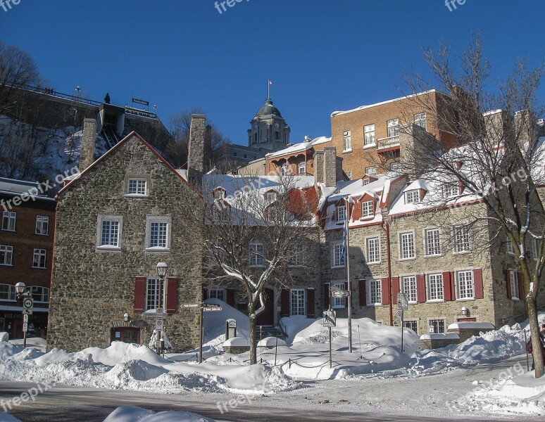 Canada Québec Old Quarter Winter Snow