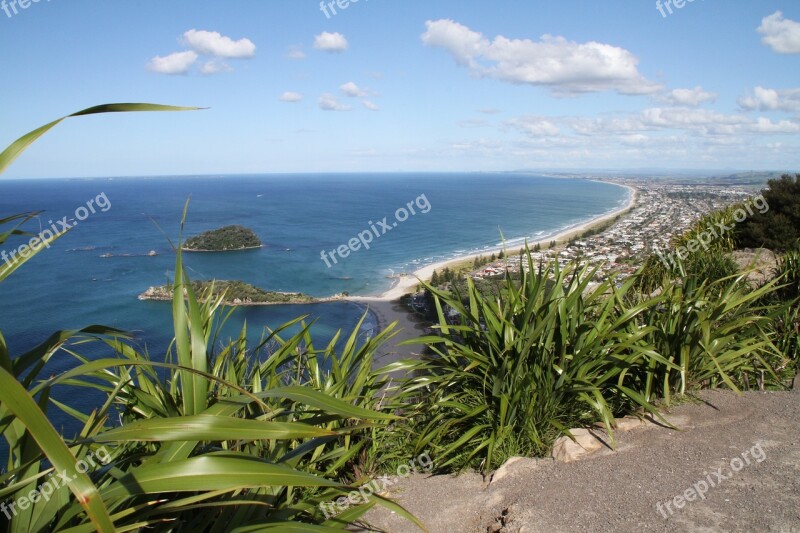 New Zealand Mount Maunganui View Waters Sea