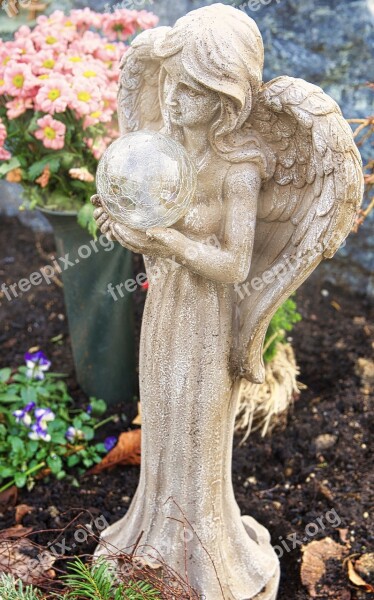 Angel Statue Nature Sculpture Stone