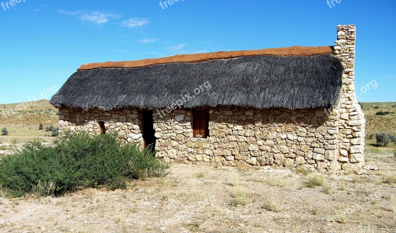 Stone Cottage Dwelling Kalahari Lonely Isolated