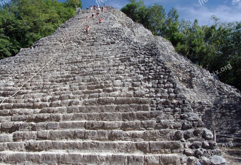 Mexico Coba Pyramid Maya Antique