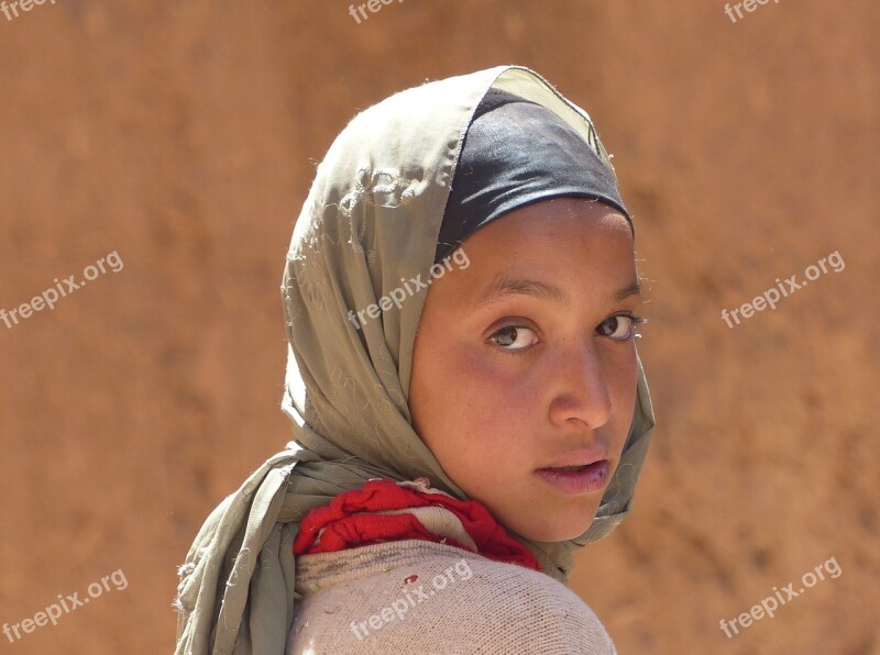 People Veil Portrait Headscarf Girl