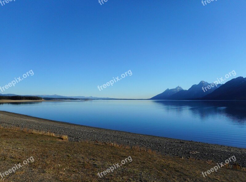 Water Landscape Lake Lakeside Mountains