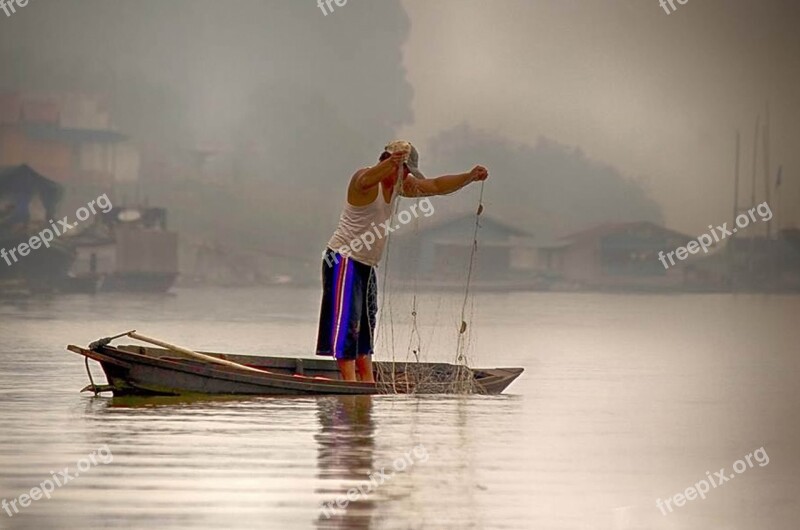 Water Watercraft Adult Fisherman Lake