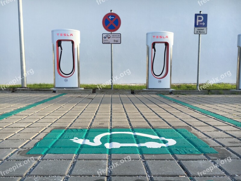 Tesla Supercharger Charging Station Free Photos