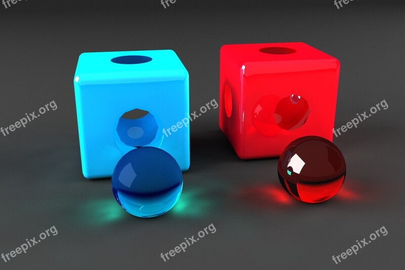 Cube Caustic Balls Show Game Box