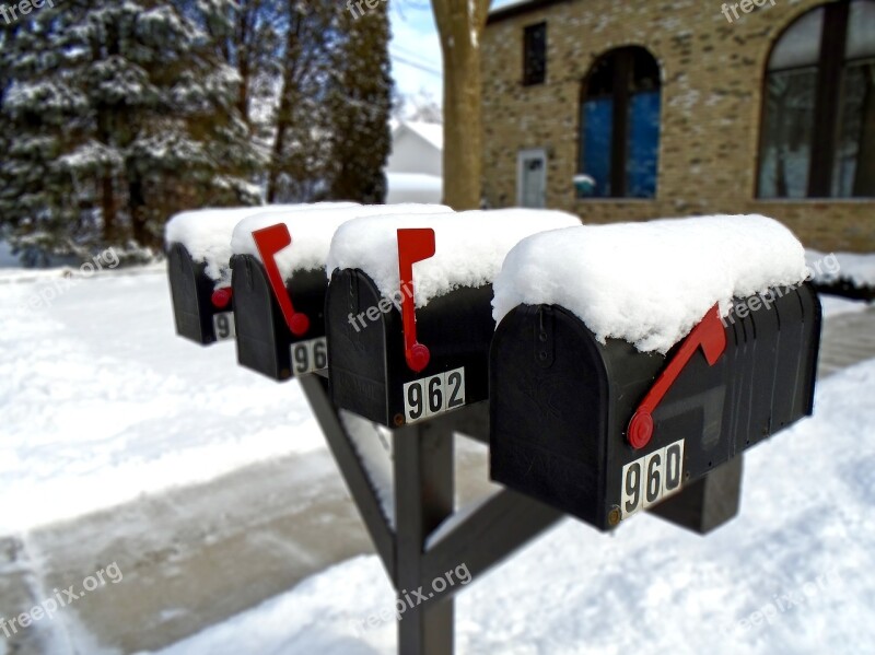 Mailbox Winter Snow Postbox Mail