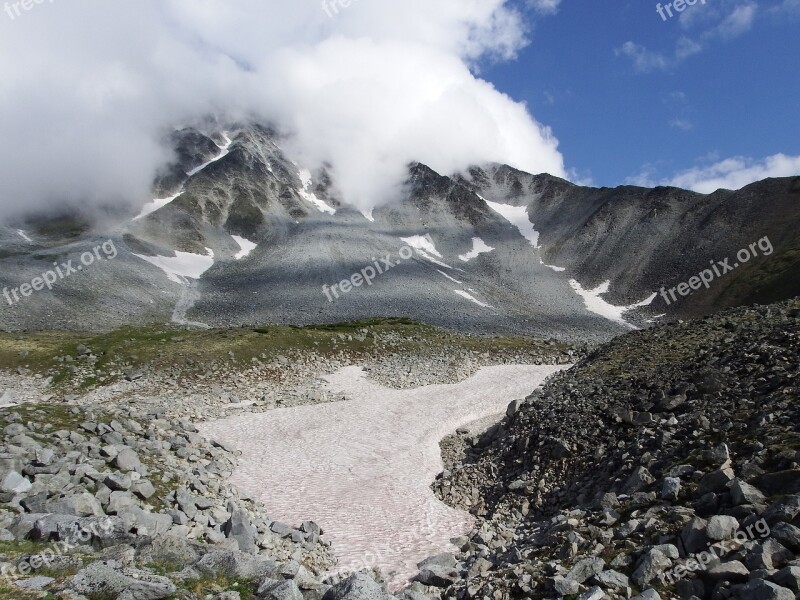 Mountain Climbing Trail Scree Stones