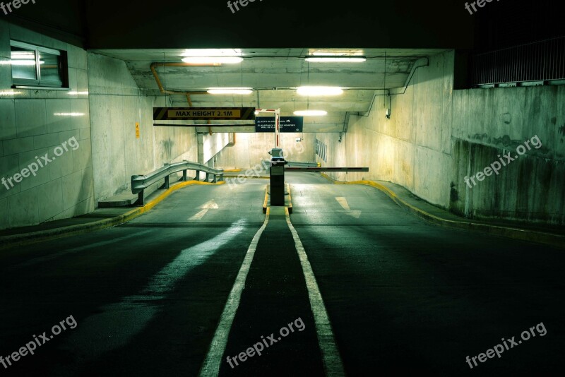 Empty Transportation System Light Parking Lot Horizontal Plane