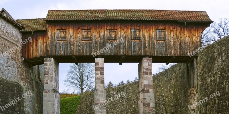 Transition Bridge Wooden Bridge Covered Architecture