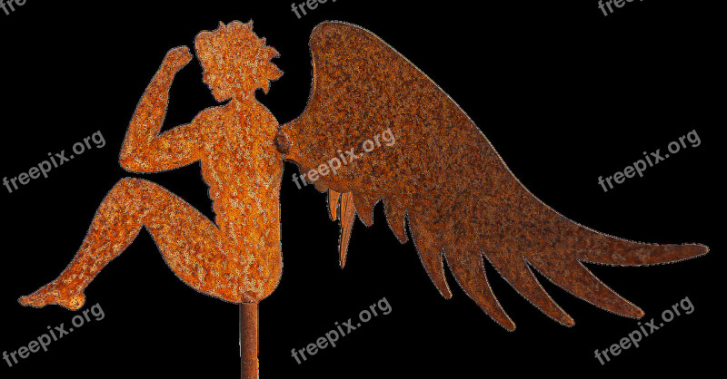 Angel Guardian Angel Metal Figure Handmade Art