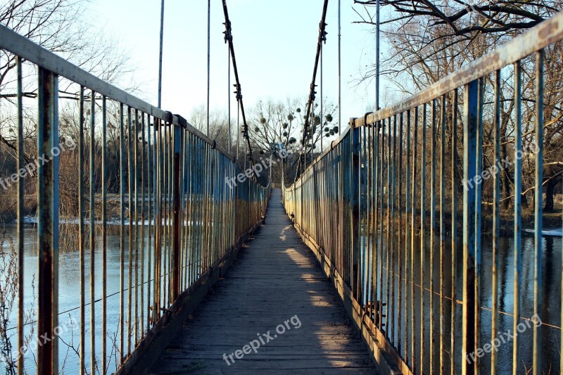 Fence Outdoors Bridge Wood Nature