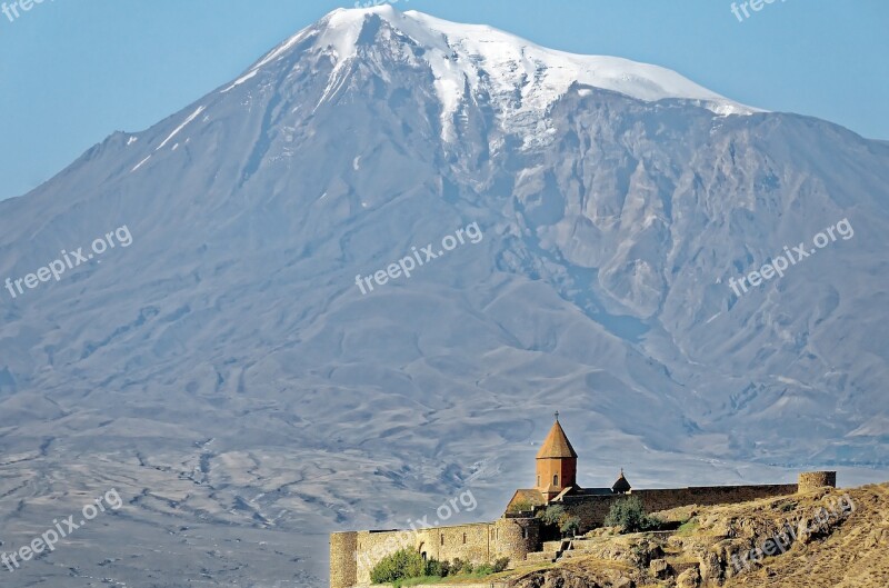 Caucasus Armenia Ararat Monastery Choir Virapberg Snow