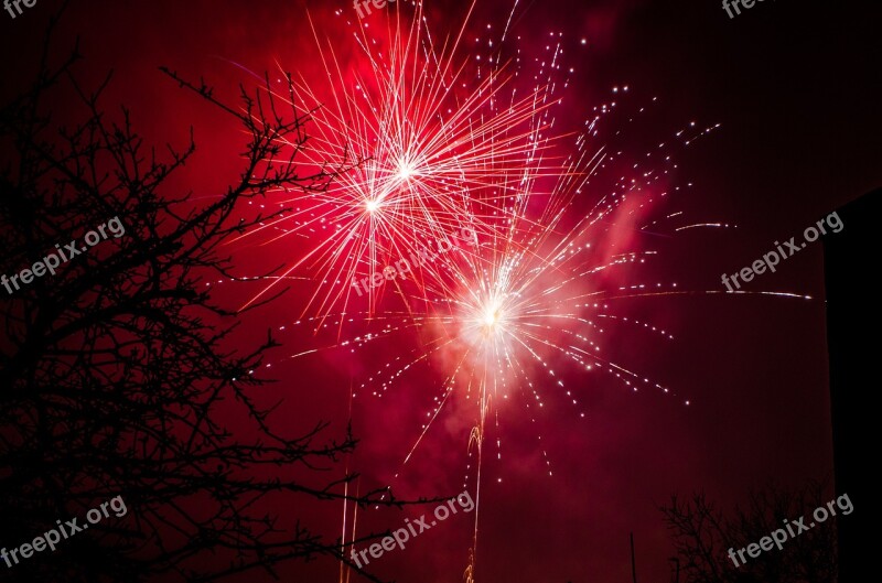 Fireworks Christmas Celebration Bright Flash