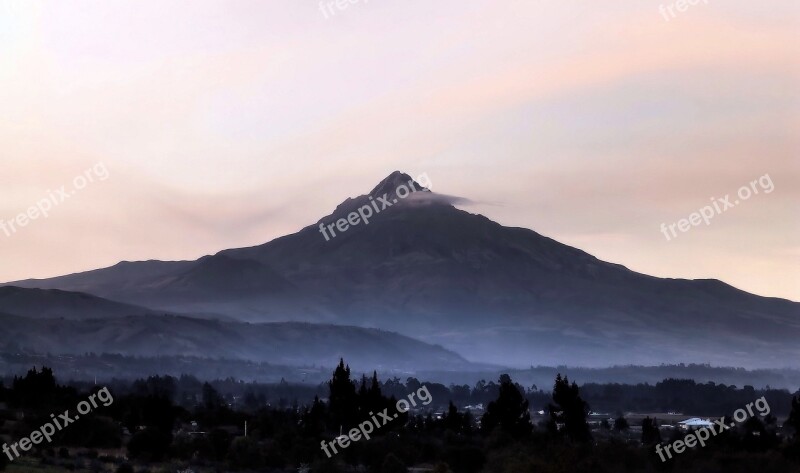 Mountain Travel Landscape Twilight Ecuador