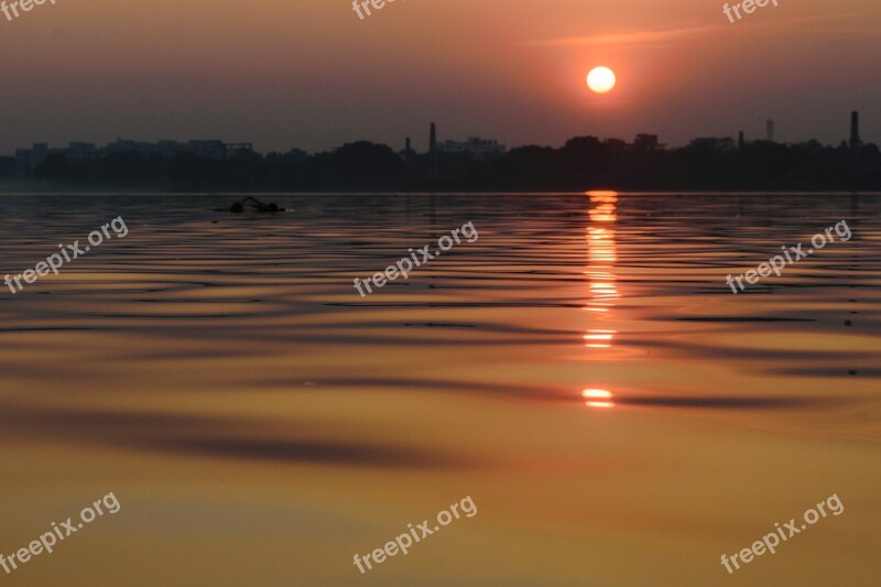 Sunset Dawn Water Dusk Sun