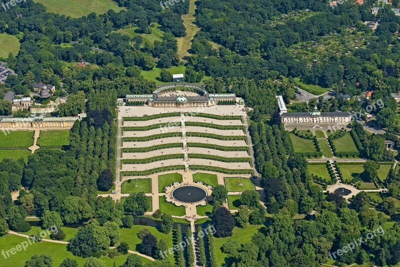 Architecture Travel Aerial View Sanssouci Castle