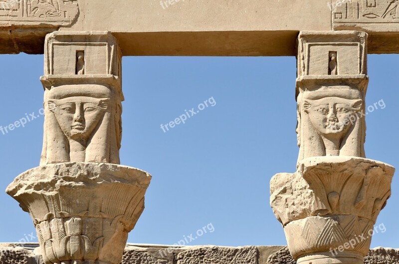 Egypt Aswan The Temple Of Philae Sculpture Travel