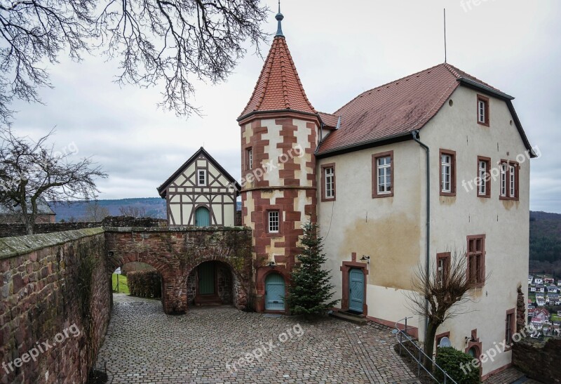 Neckarsteinach Dilsberg Castle Ruin From Behind The Castle