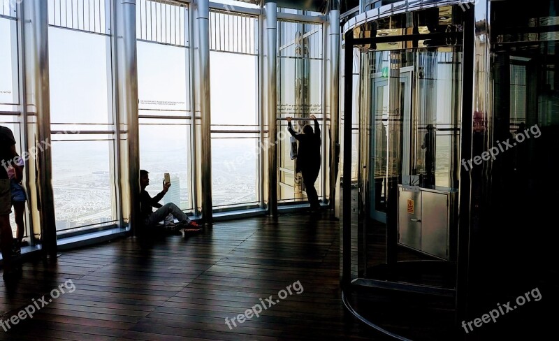 Burj Khalifa Reflection Indoors Window Architecture