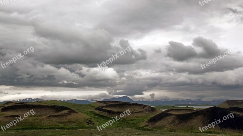 Mývatn Pseudo Craters Iceland Panoramic Nature