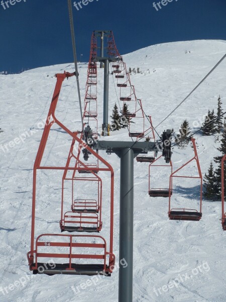 Snow Winter Outdoors Cold Chairlift