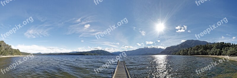 New Zealand Lake Hauroko Panorama Lake Nature