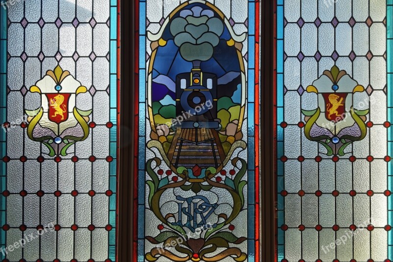 New Zealand Dunedin The Train Station Window Art Lead Glass