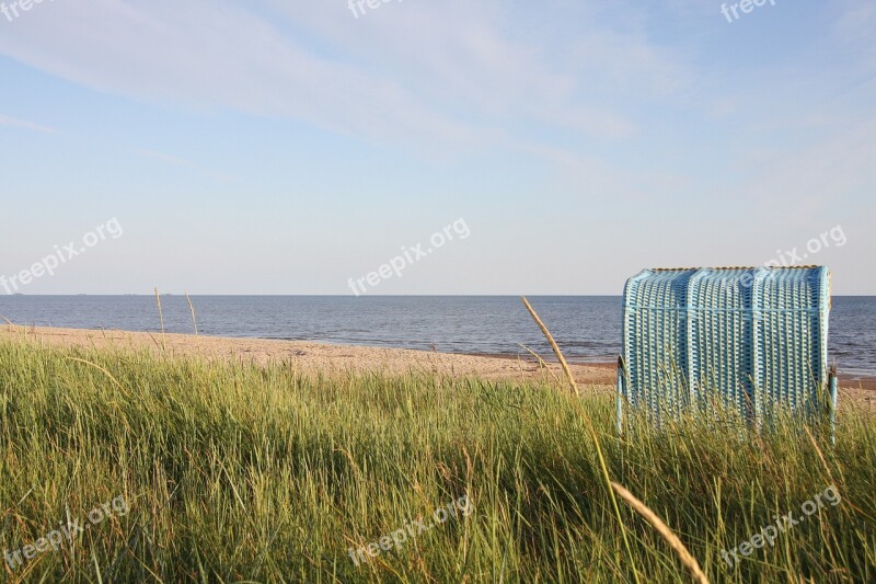 Beach Beach Chair Sea North Sea Rest