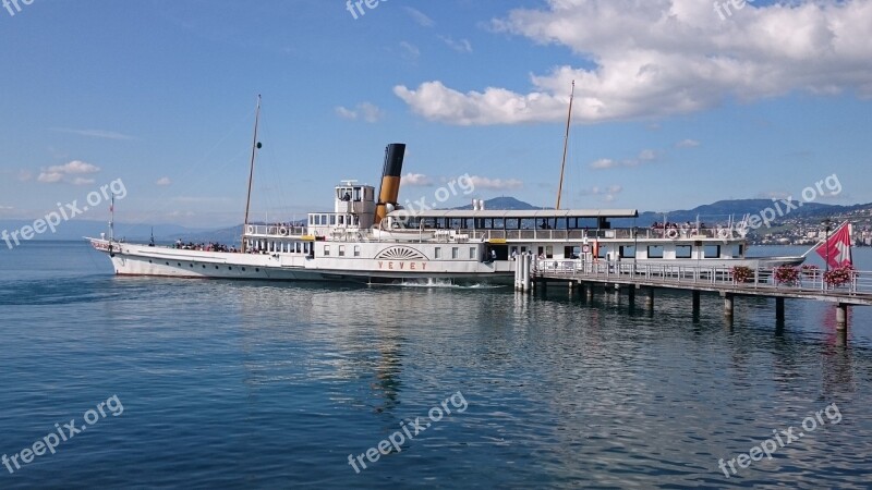 Boat Lake Geneva Blue Landscape