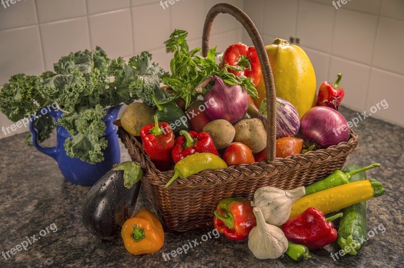 Vegetables Assortment Basket Variety Farmers Market