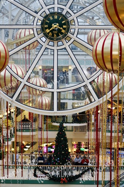 Dublin Shopping Shopping Centre Clock Christmas Decoration