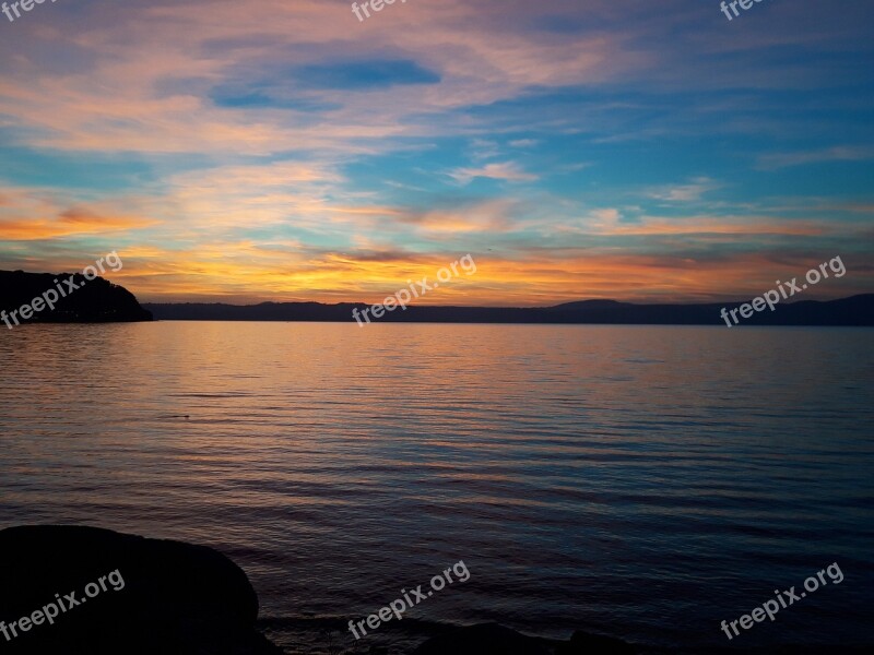 Lake Bracciano Sunset Holidays Free Photos