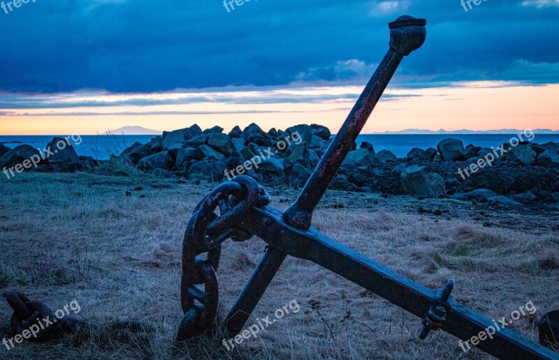 Iceland Reykjavik Promenade Anchor Ship Anchor