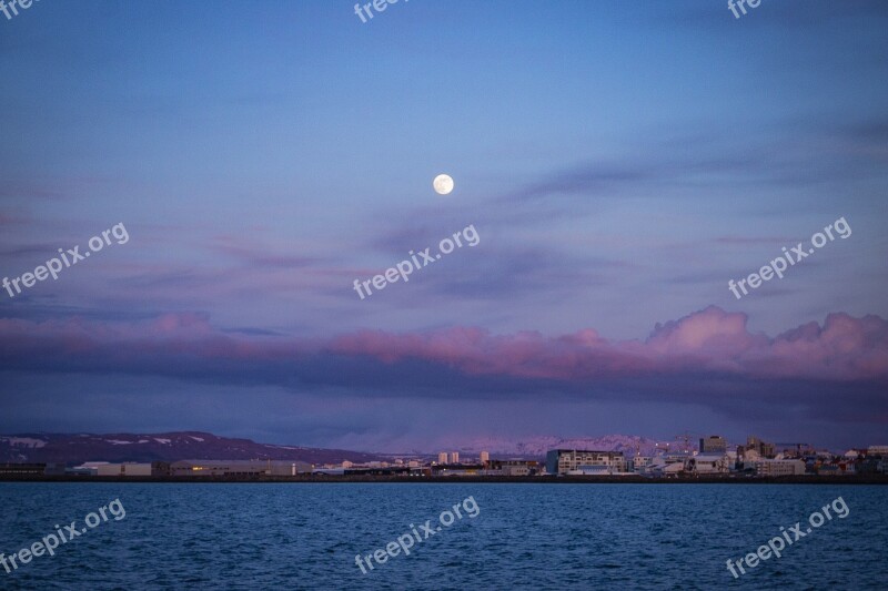 Iceland Reykjavik Promenade Panorama View