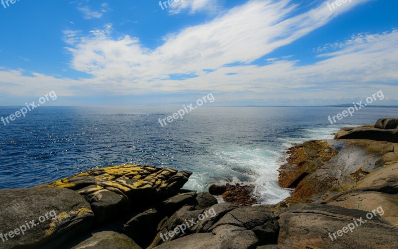 Side Sea Ocean Rocks Sky