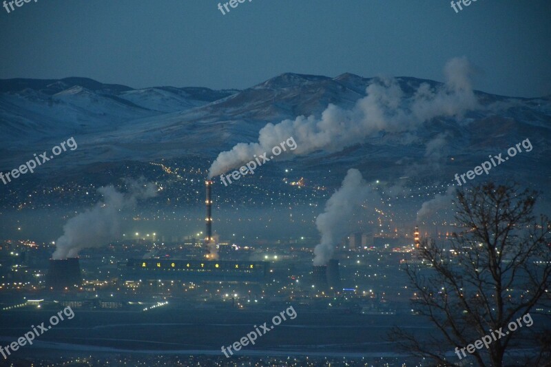 Night City Smoke Pollution Free Photos