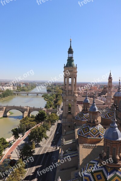 Architecture Zaragoza Spain Cathedral The View