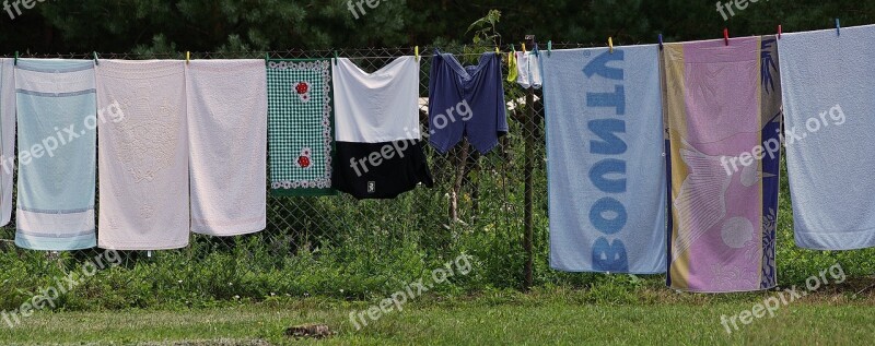 Clothes Line Laundry Dry Out Clean