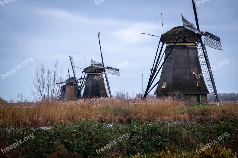 Holland Kinderdijk Landscape Netherlands Molina