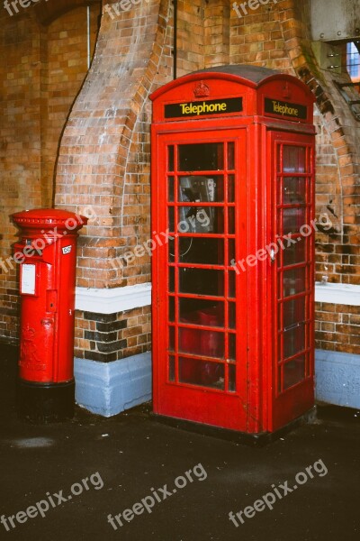 Telephone Booth Post Box Red Mailbox Telephone