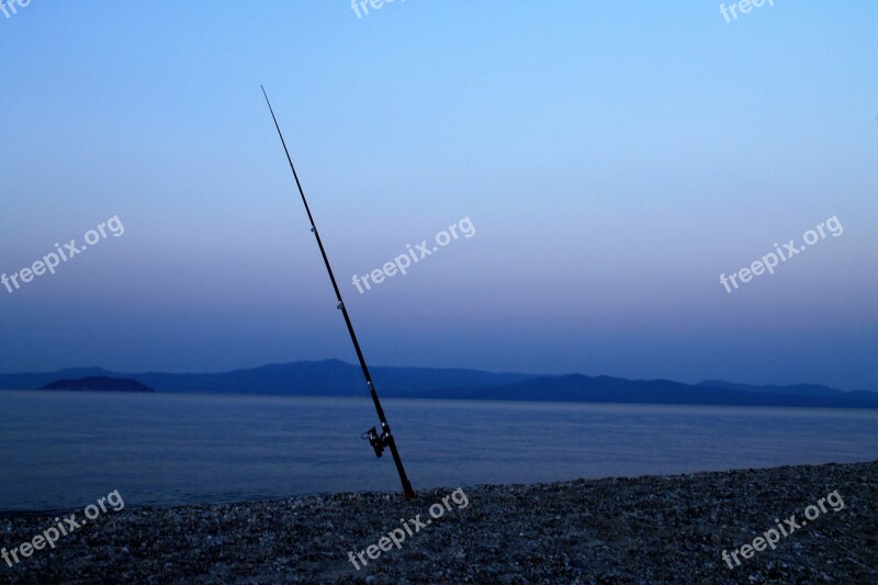 Fishing Rod Sea Landscape Nature Vacations Sky