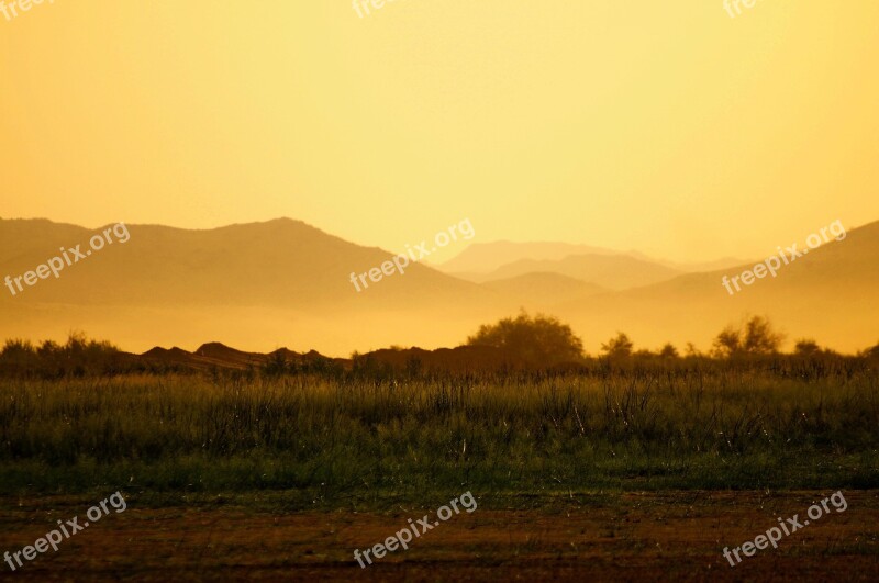 Jeddah Dawn Yellow Sky Nature