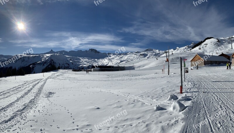 Winter Flumserberg Panorama Landscape Snow