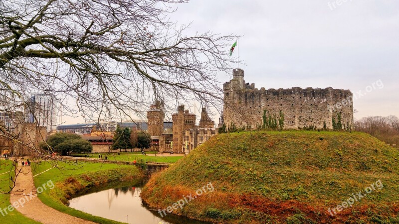 Cardiff Castle Uk Norman Keep Free Photos