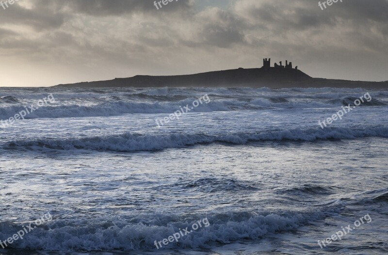 Castle Northumbria Northumberland Coast Morning Light