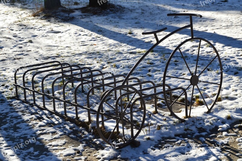 Winter Bike Parking Park Free Photos