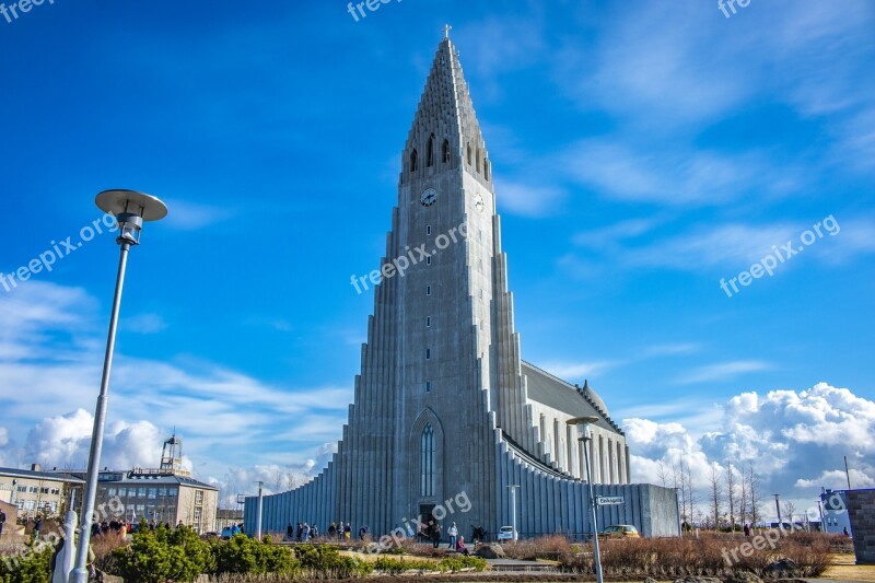 Iceland Reykjavik Hallgrímskirkja Hallgrims-church Protestant