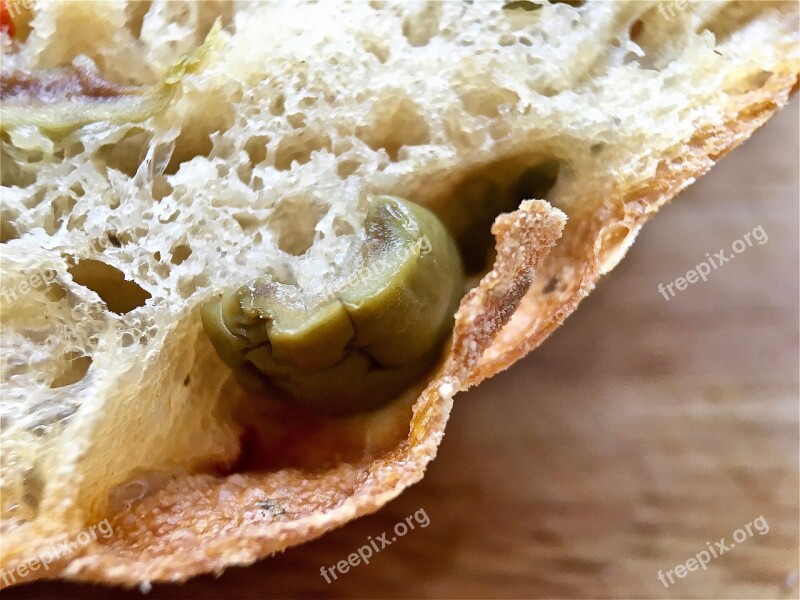 Bread Bread Roll Ciabatta Roll Crumbs Close Up